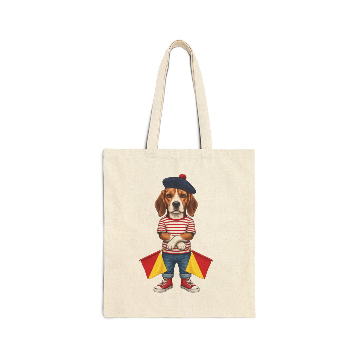 "Hard Stop" Semaphore Beagle Canvas Tote