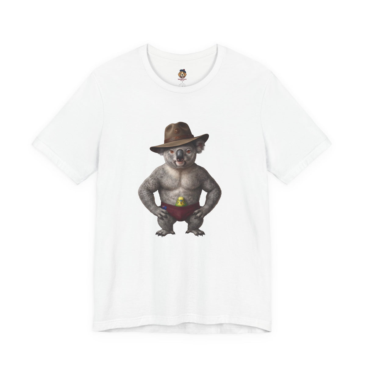The Budgie Smuggler Koala Graphic Tee: Funny Aussie Slang Apparel