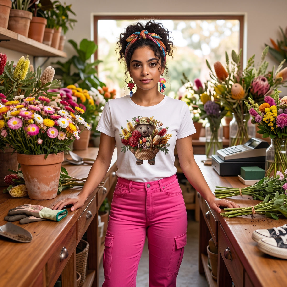 Blooms & Burrows - The Master Gardener Wombat Tee