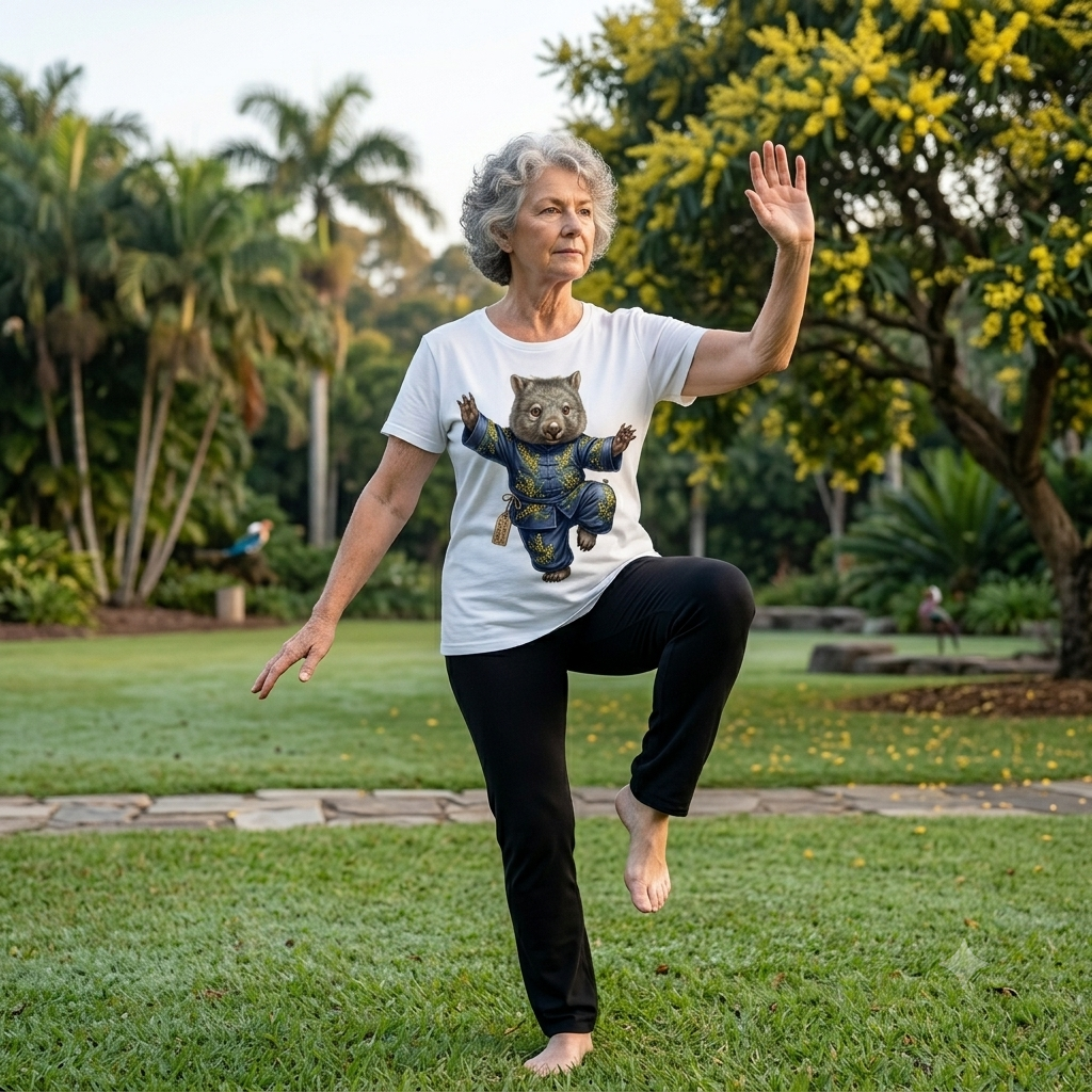 Golden Wattle & Zen-The Tai Chi Wombat of Queensland Tee
