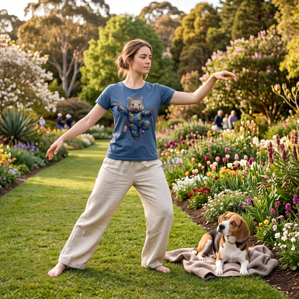 Golden Wattle & Zen-The Tai Chi Wombat of Queensland Tee