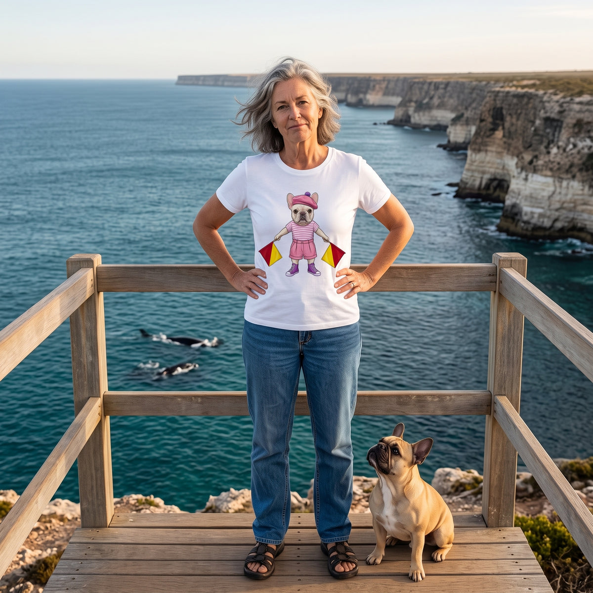 The Signal Frenchie: Semaphore Letter "M" Graphic Tee – Chic Analog Survival Wear