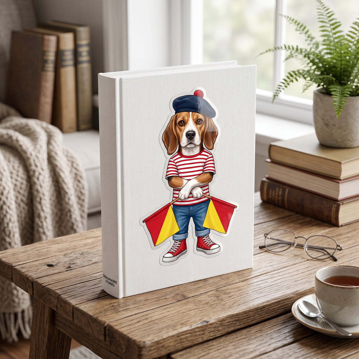"Full Stop" Semaphore Hound Vinyl Sticker - Dispatches from Australia