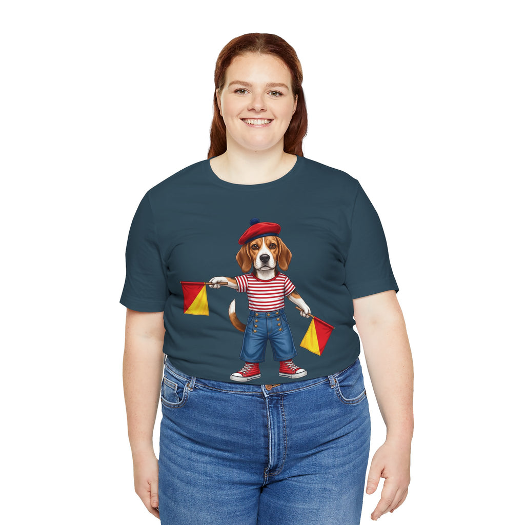 Beagle Semaphore Dog Unisex Tee Letter S — Dispatches from Australia