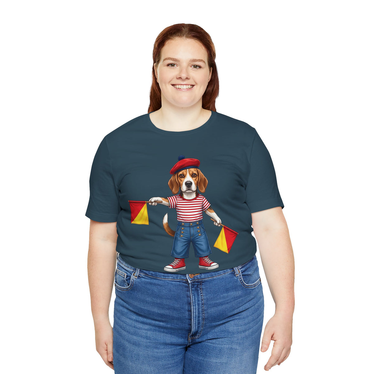 Beagle Semaphore Dog Unisex Tee Letter S — Dispatches from Australia