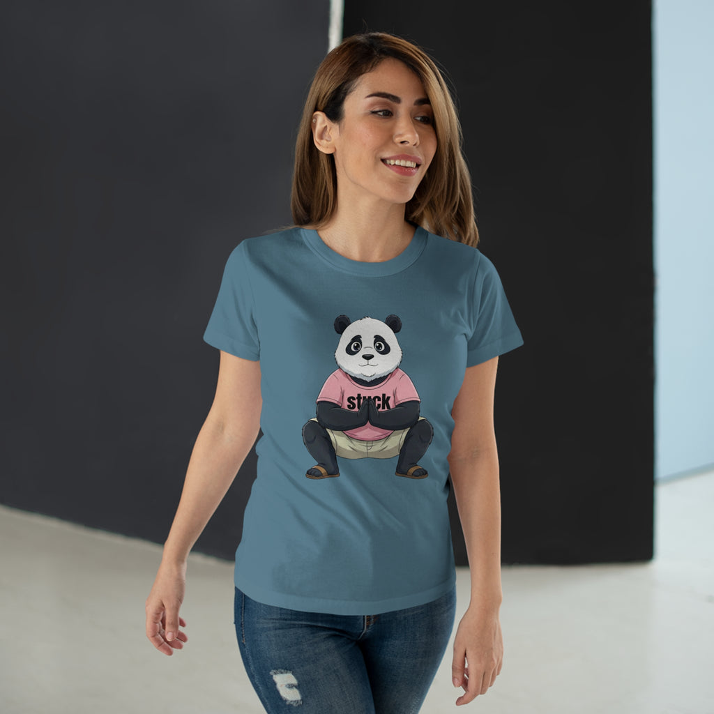 Stuck Panda Graphic T-Shirt – Zen Yoga Malasana Squat Tee