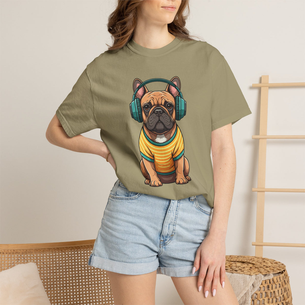 Unbothered Beats  - The Retro French Bulldog Tee