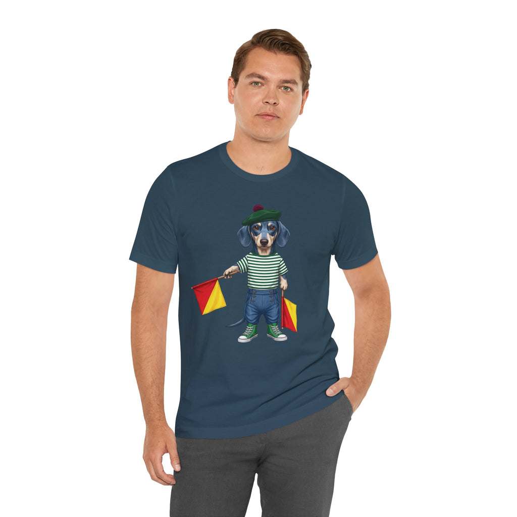 A is for Ayers Rock: Blue Dachshund Semaphore Graphic Tee