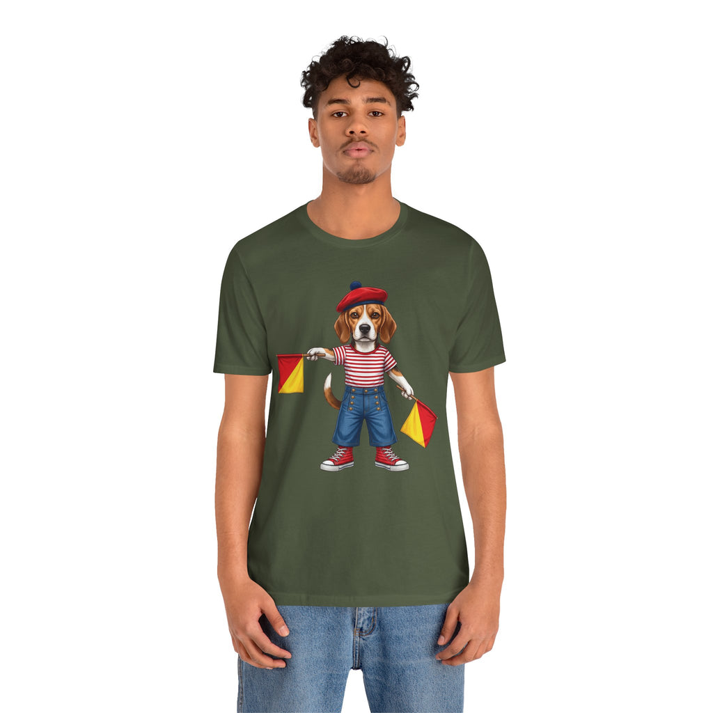 Beagle Semaphore Dog Unisex Tee Letter S — Dispatches from Australia