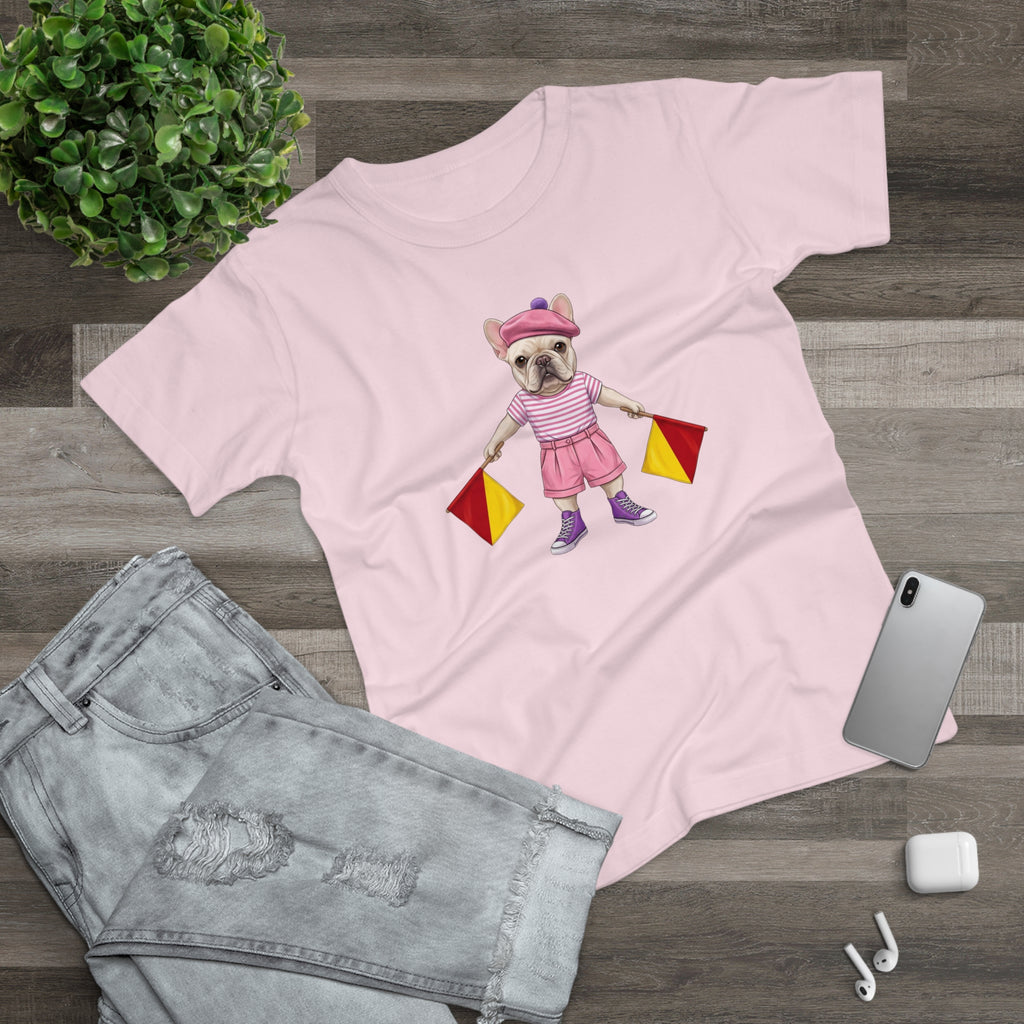 The Signal Frenchie: Semaphore Letter "M" Graphic Tee – Chic Analog Survival Wear