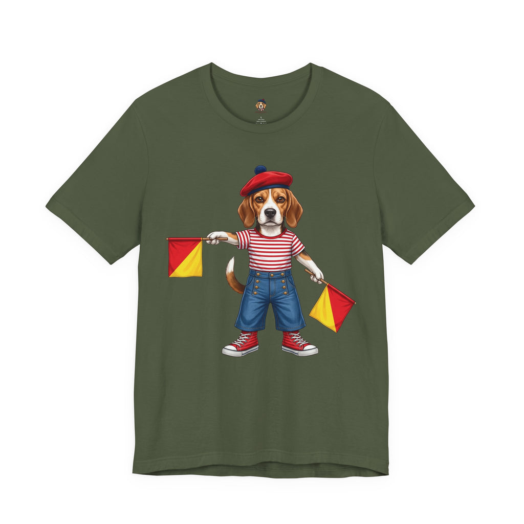 Beagle Semaphore Dog Unisex Tee Letter S — Dispatches from Australia