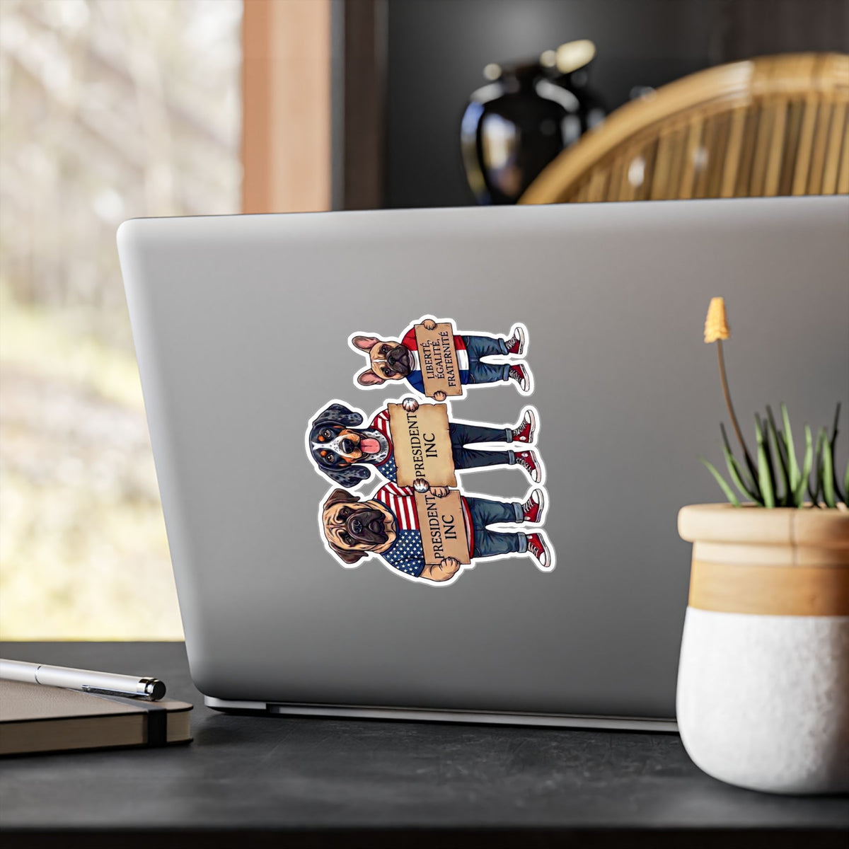Public Office, Private Enterprise - Politico Canine Protest Sticker