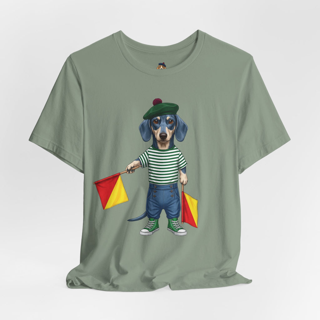 A is for Ayers Rock: Blue Dachshund Semaphore Graphic Tee