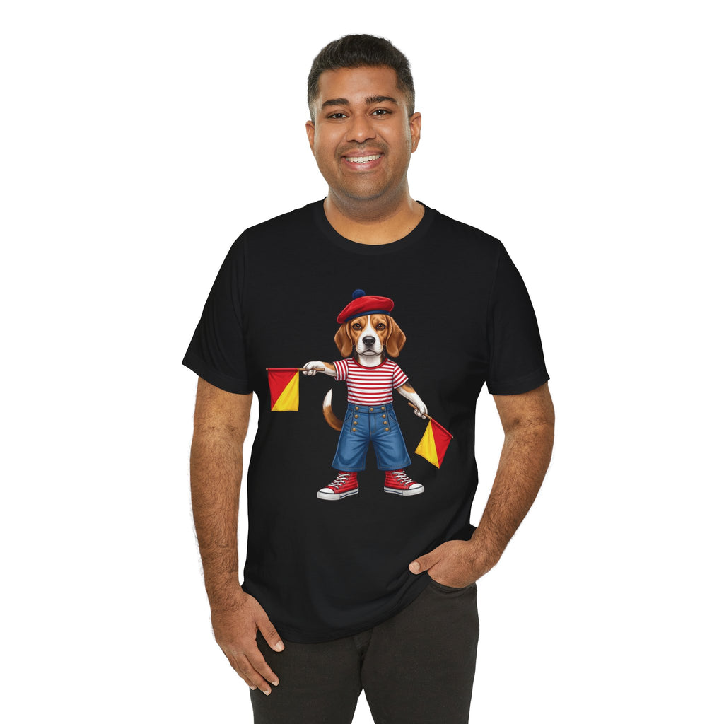Beagle Semaphore Dog Unisex Tee Letter S — Dispatches from Australia