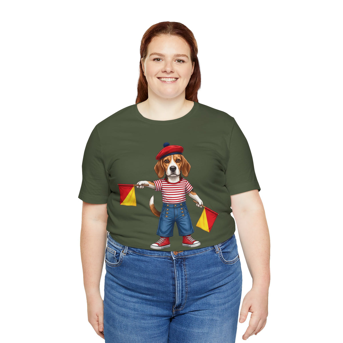Beagle Semaphore Dog Unisex Tee Letter S — Dispatches from Australia