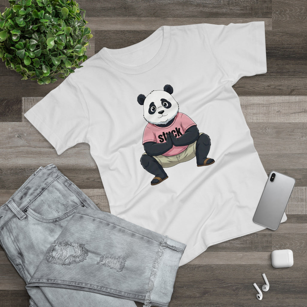 Stuck Panda Graphic T-Shirt – Zen Yoga Malasana Squat Tee