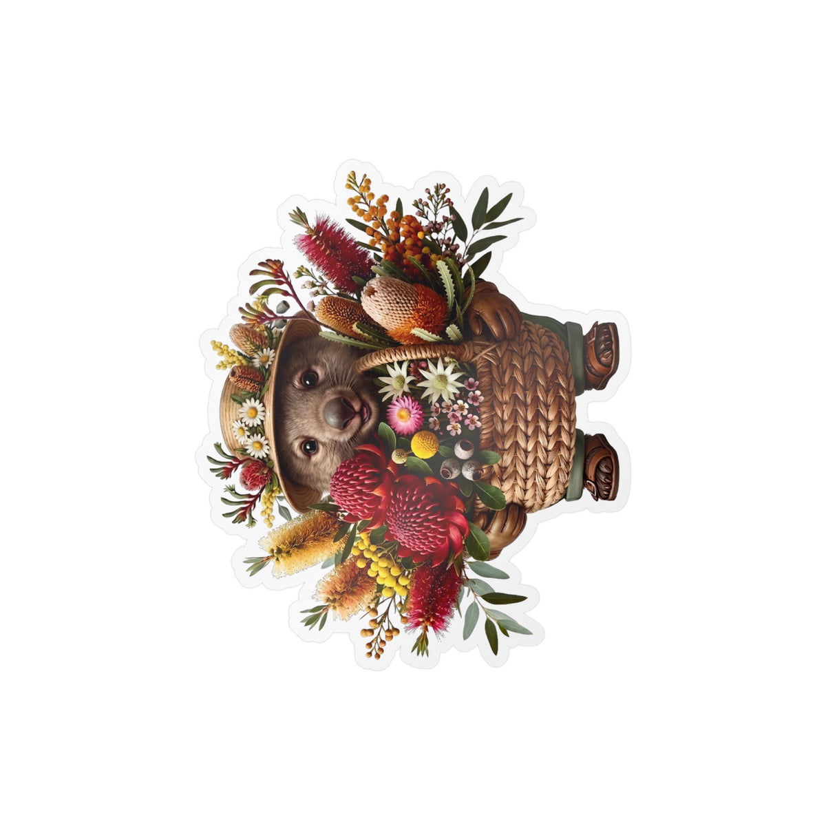 The Bush Gardener Wombat - Australiana Vinyl Sticker