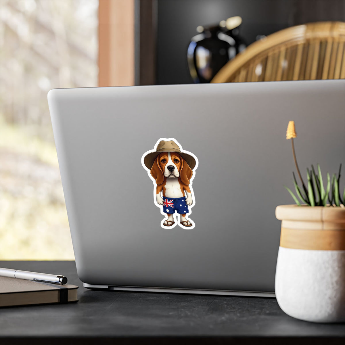 Beagle Aussie Flag Sticker - Kiss-Cut Vinyl Decal