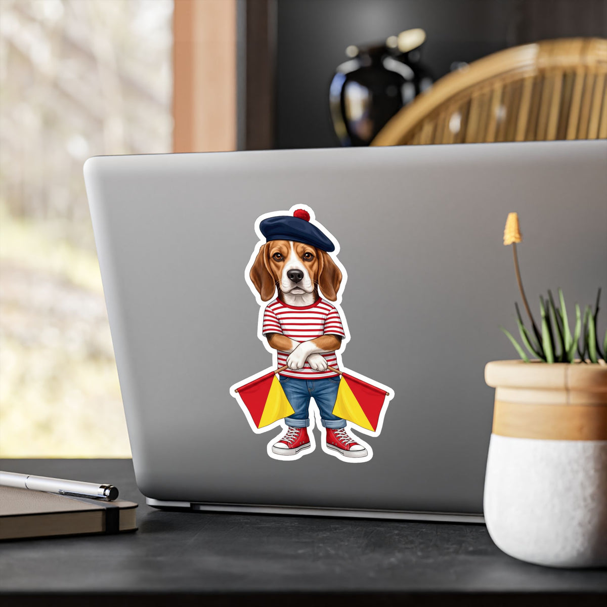 "Full Stop" Semaphore Hound Vinyl Sticker - Dispatches from Australia