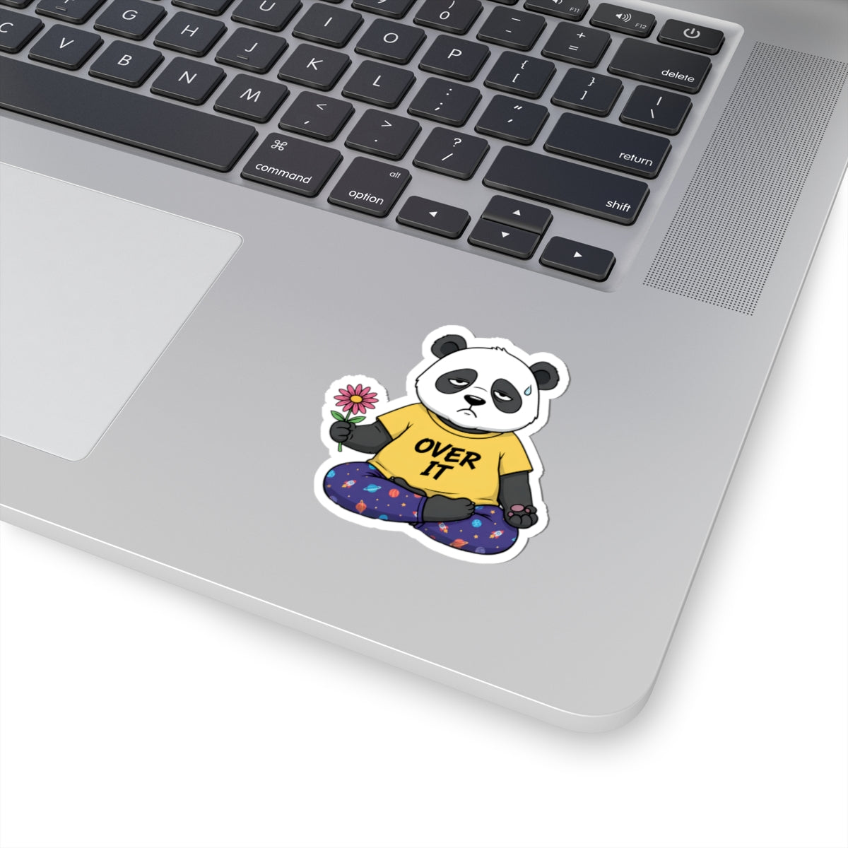 Over It Panda (Holding My Flower Anyway) Sticker