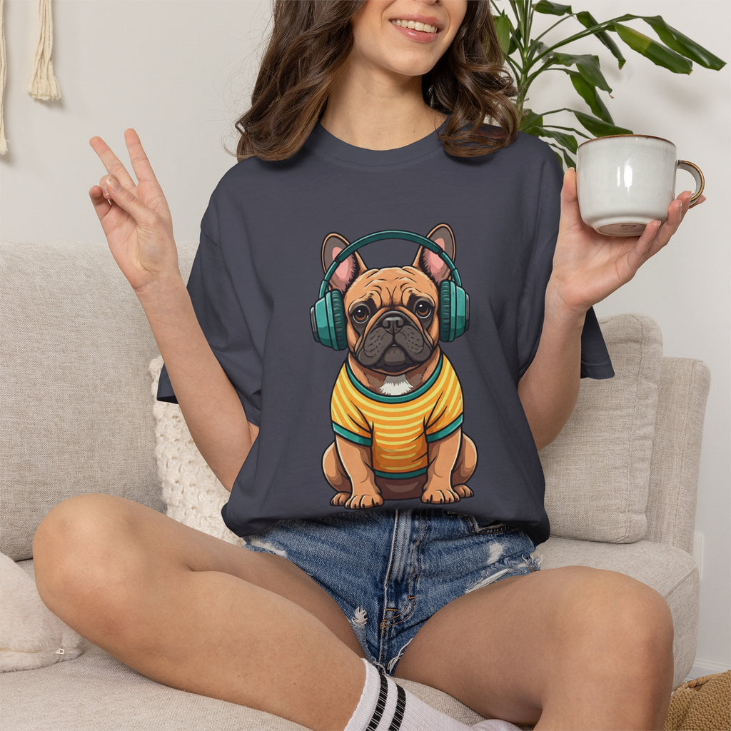 Unbothered Beats  - The Retro French Bulldog Tee