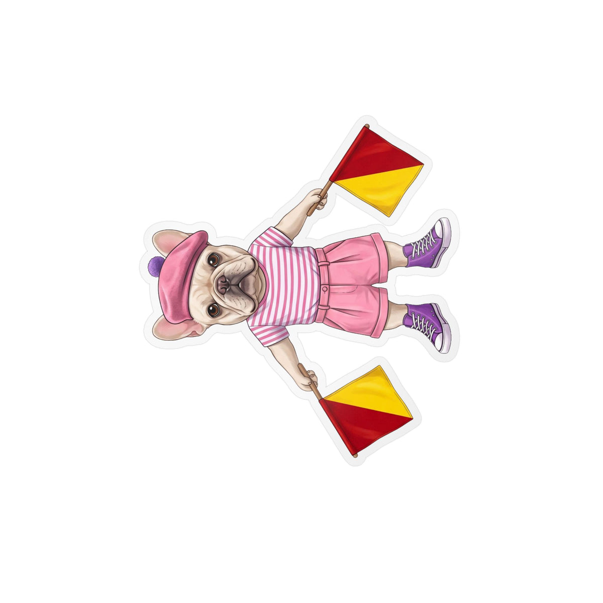 Semaphore Frenchie ‘A’ Kiss-Cut Vinyl Sticker | Wild Follies: Dispatches from Australia