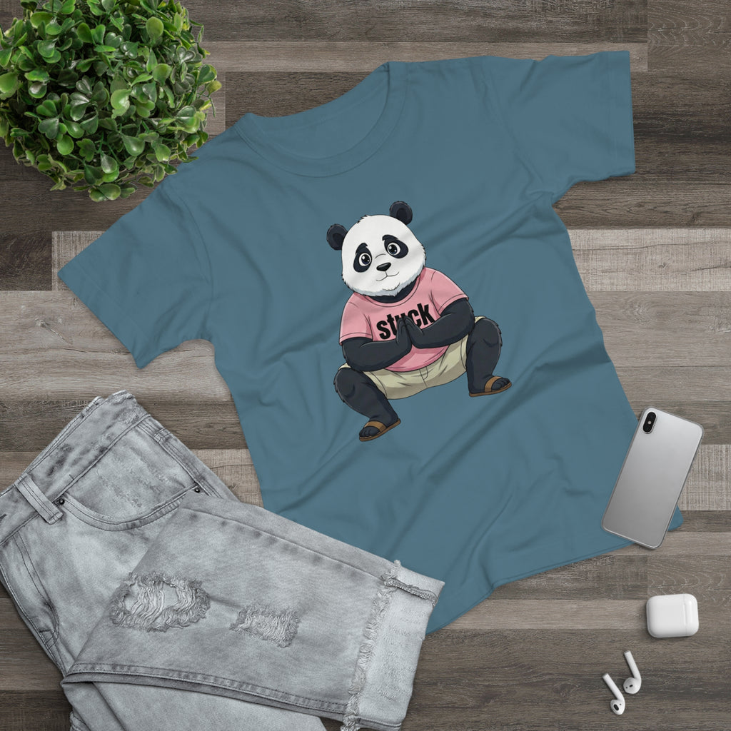 Stuck Panda Graphic T-Shirt – Zen Yoga Malasana Squat Tee