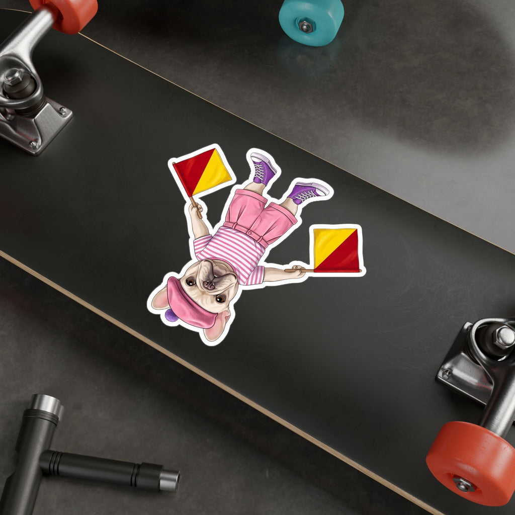 Semaphore Frenchie ‘A’ Kiss-Cut Vinyl Sticker | Wild Follies: Dispatches from Australia
