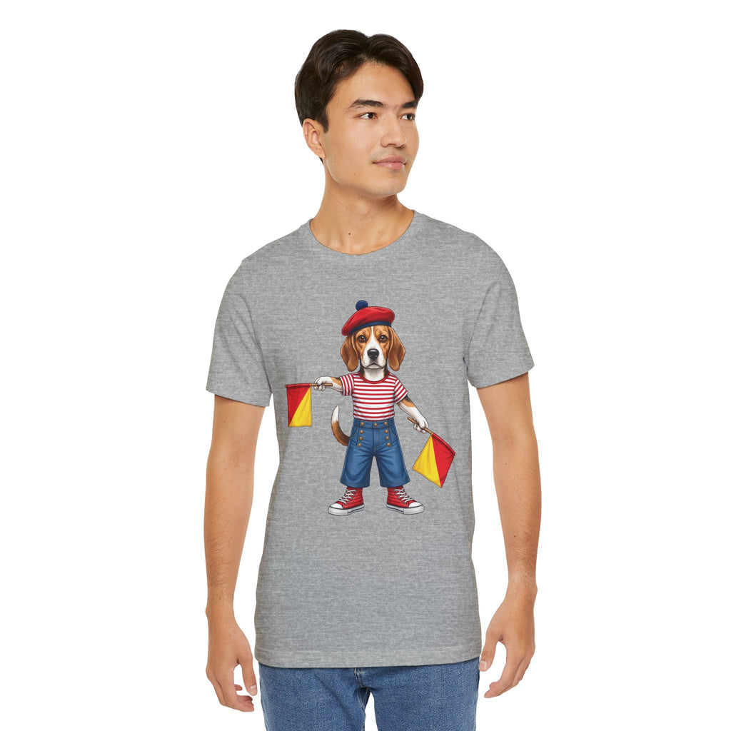 Beagle Semaphore Dog Unisex Tee Letter S — Dispatches from Australia