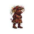 Boho Floral 'Bush Pig' Kiss-Cut Vinyl Sticker