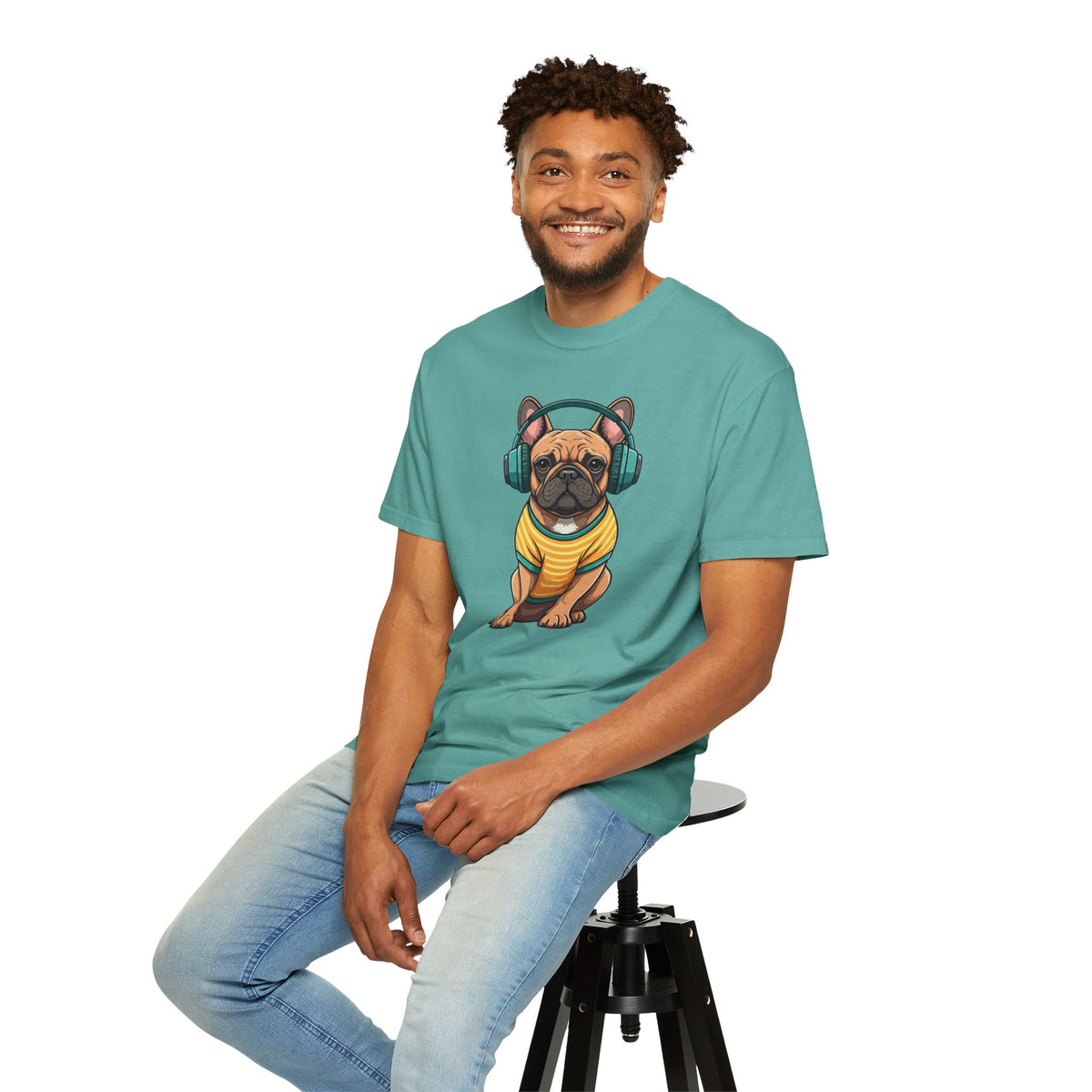Unbothered Beats  - The Retro French Bulldog Tee