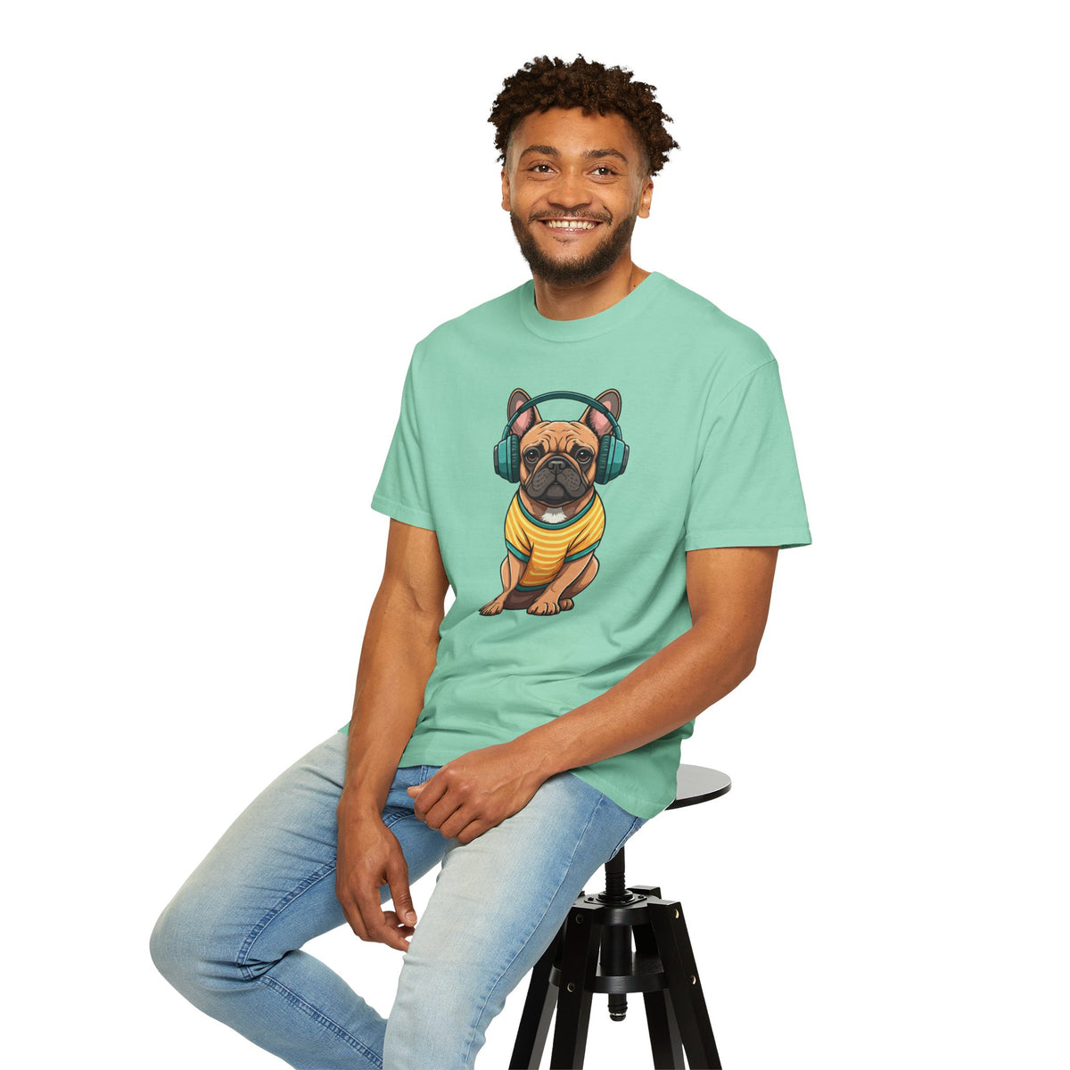 Unbothered Beats  - The Retro French Bulldog Tee