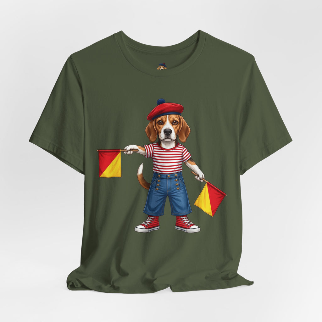 Beagle Semaphore Dog Unisex Tee Letter S — Dispatches from Australia