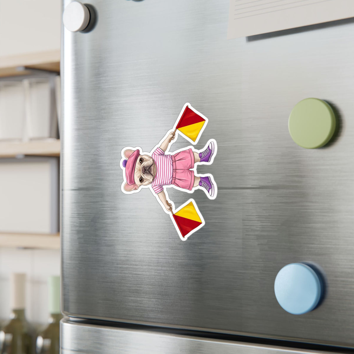 Semaphore Frenchie ‘A’ Kiss-Cut Vinyl Sticker | Wild Follies: Dispatches from Australia