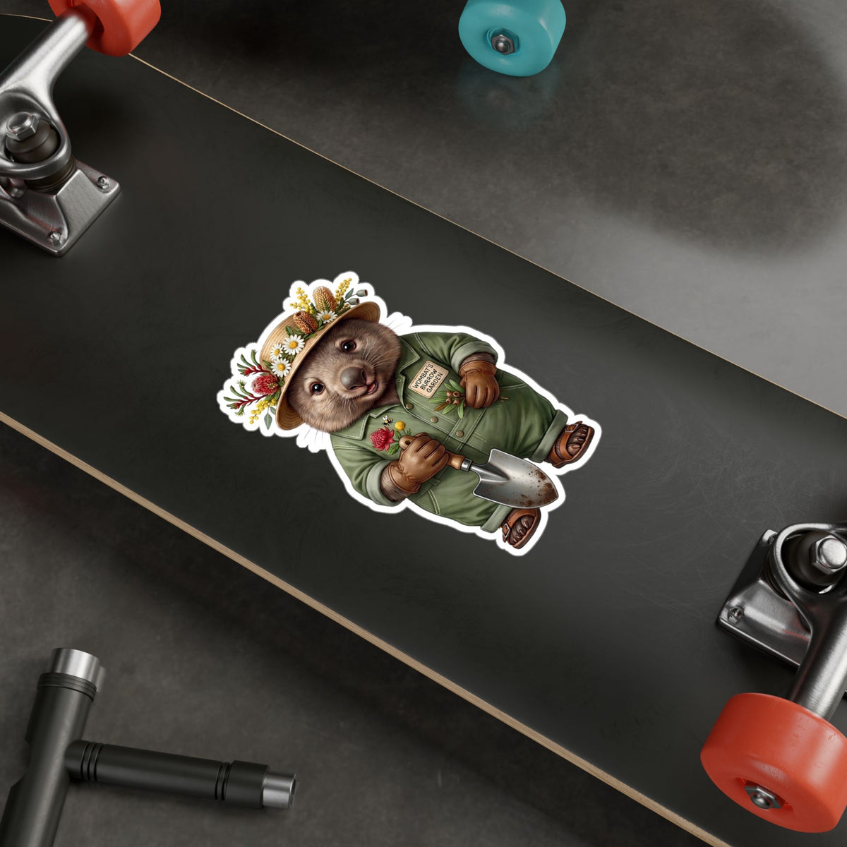 Wombat Gardener Kiss-Cut Vinyl Sticker