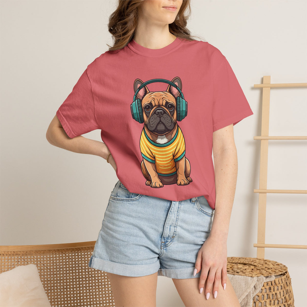 Unbothered Beats  - The Retro French Bulldog Tee