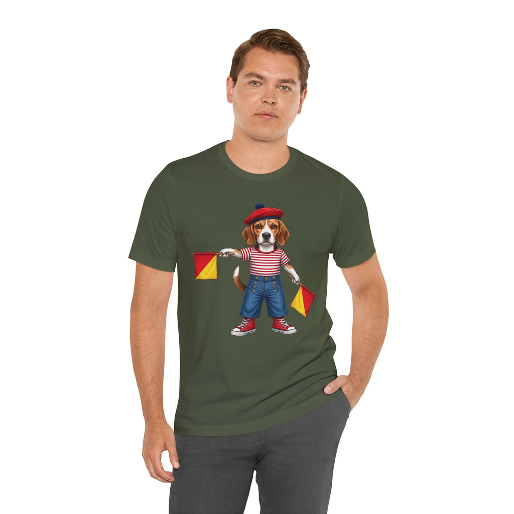 Beagle Semaphore Dog Unisex Tee Letter S — Dispatches from Australia