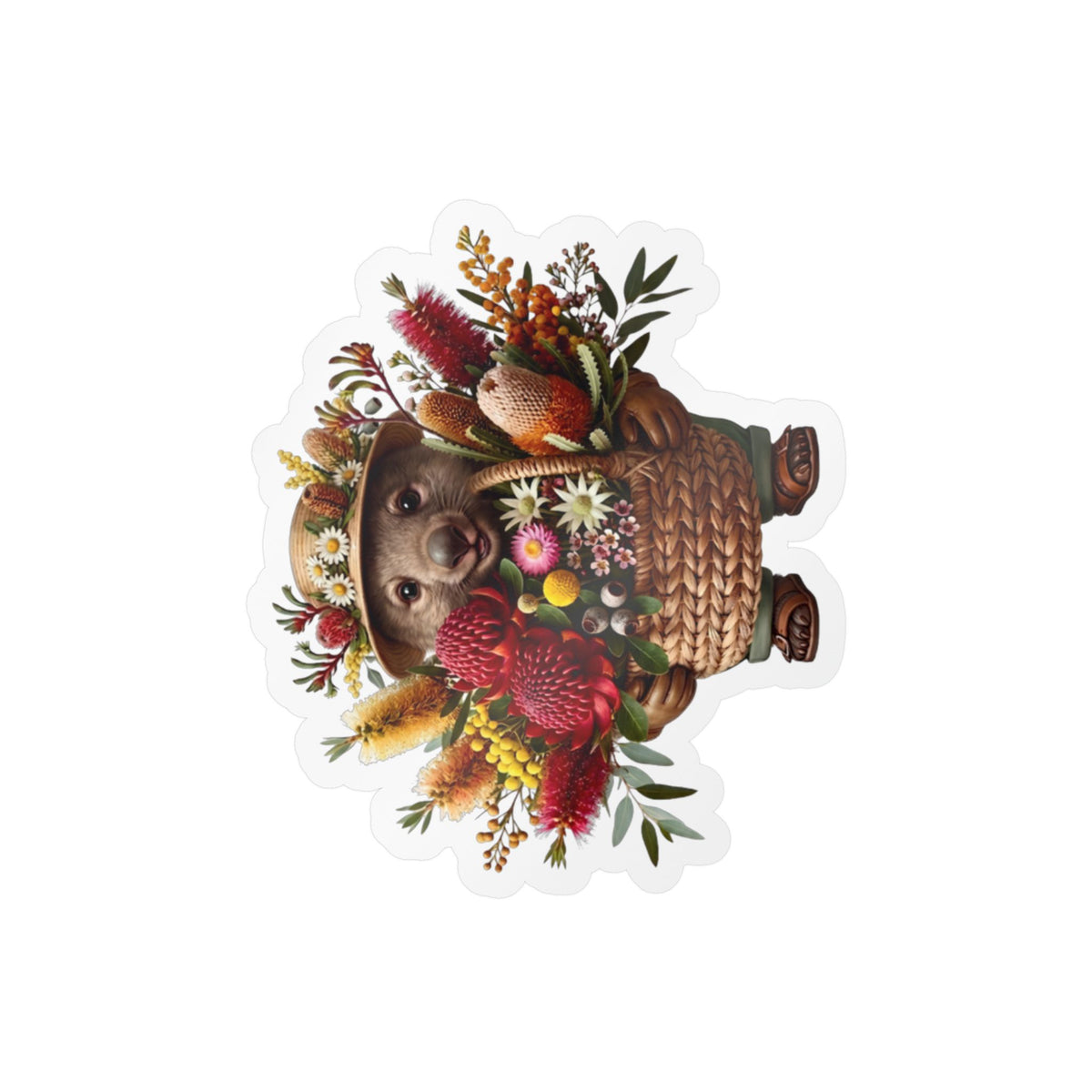 The Bush Gardener Wombat - Australiana Vinyl Sticker