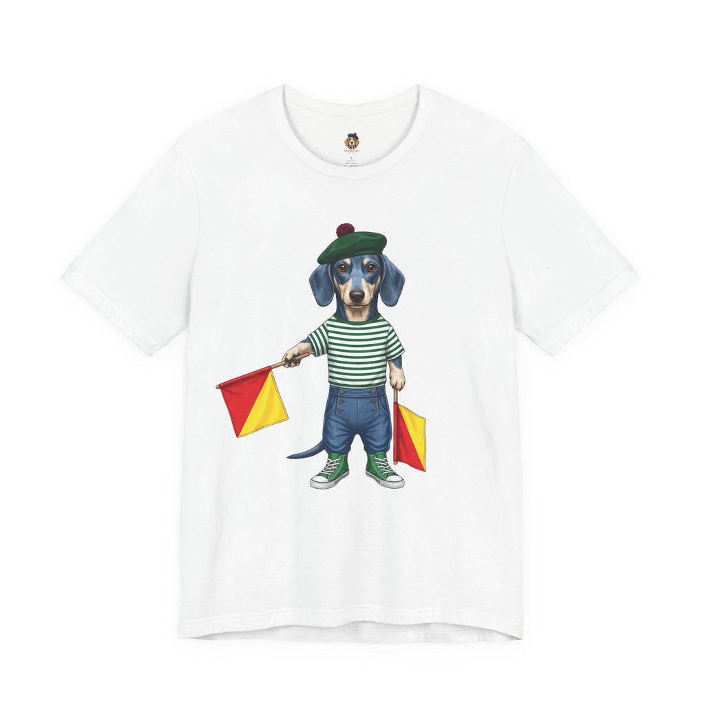 A is for Ayers Rock: Blue Dachshund Semaphore Graphic Tee