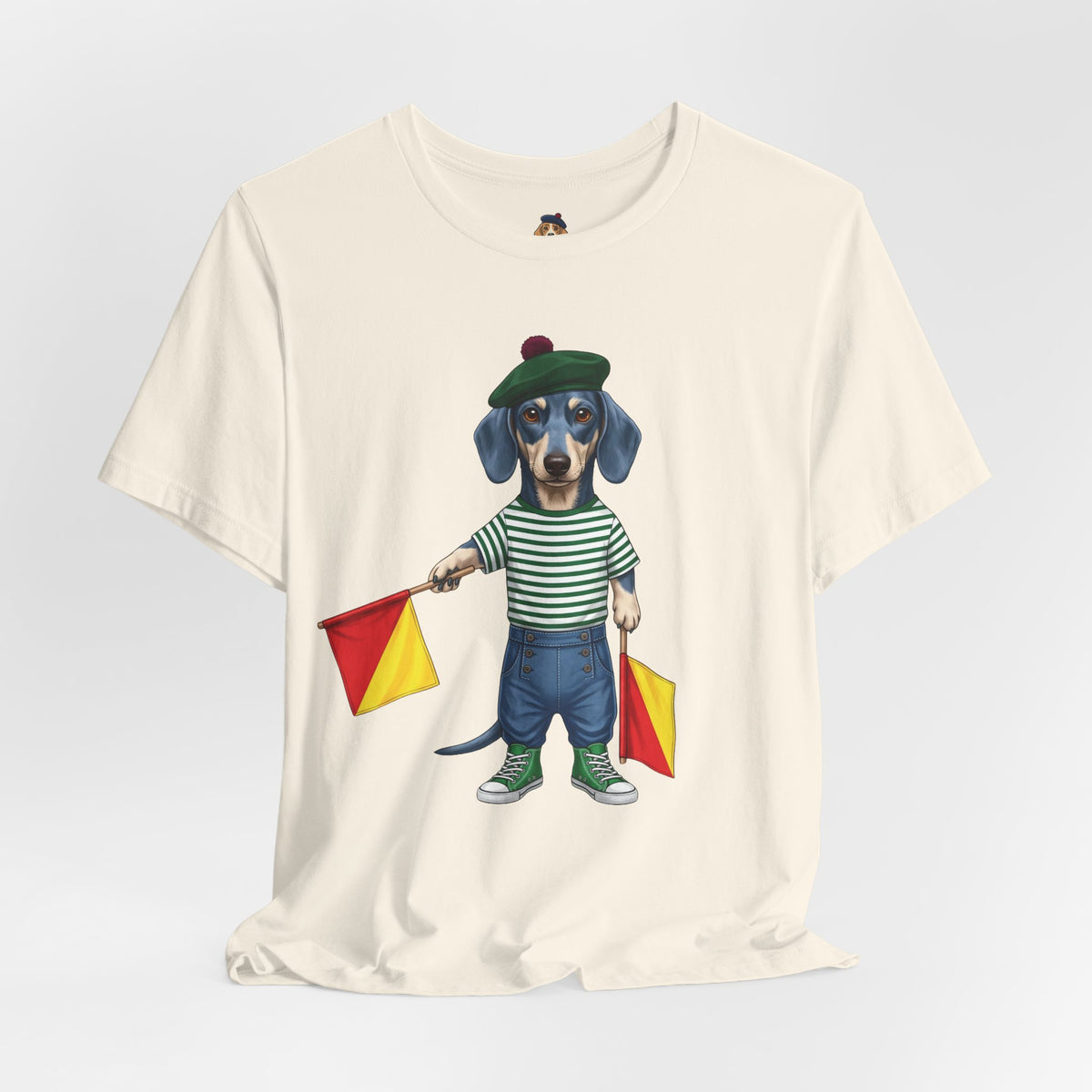 A is for Ayers Rock: Blue Dachshund Semaphore Graphic Tee