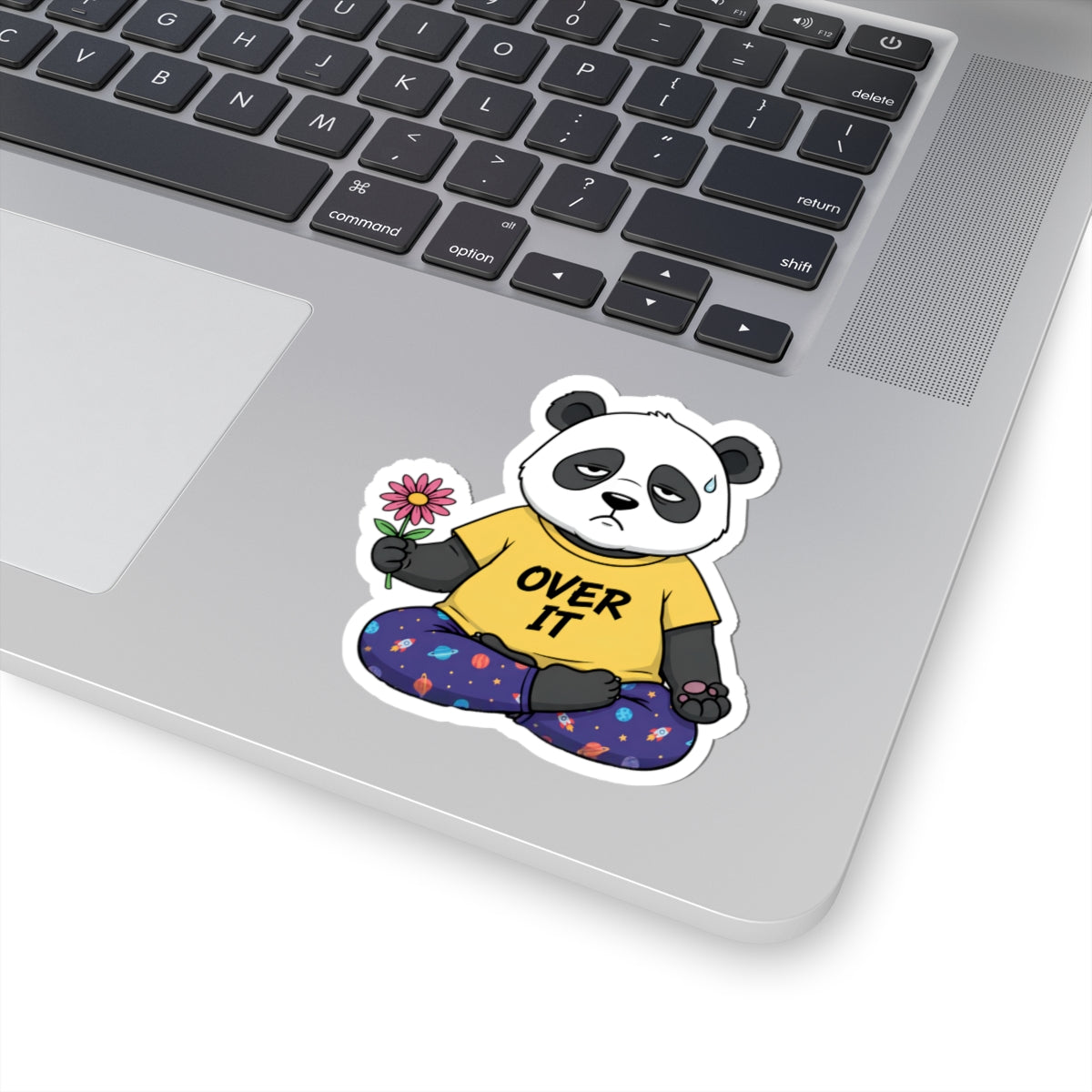 Over It Panda (Holding My Flower Anyway) Sticker