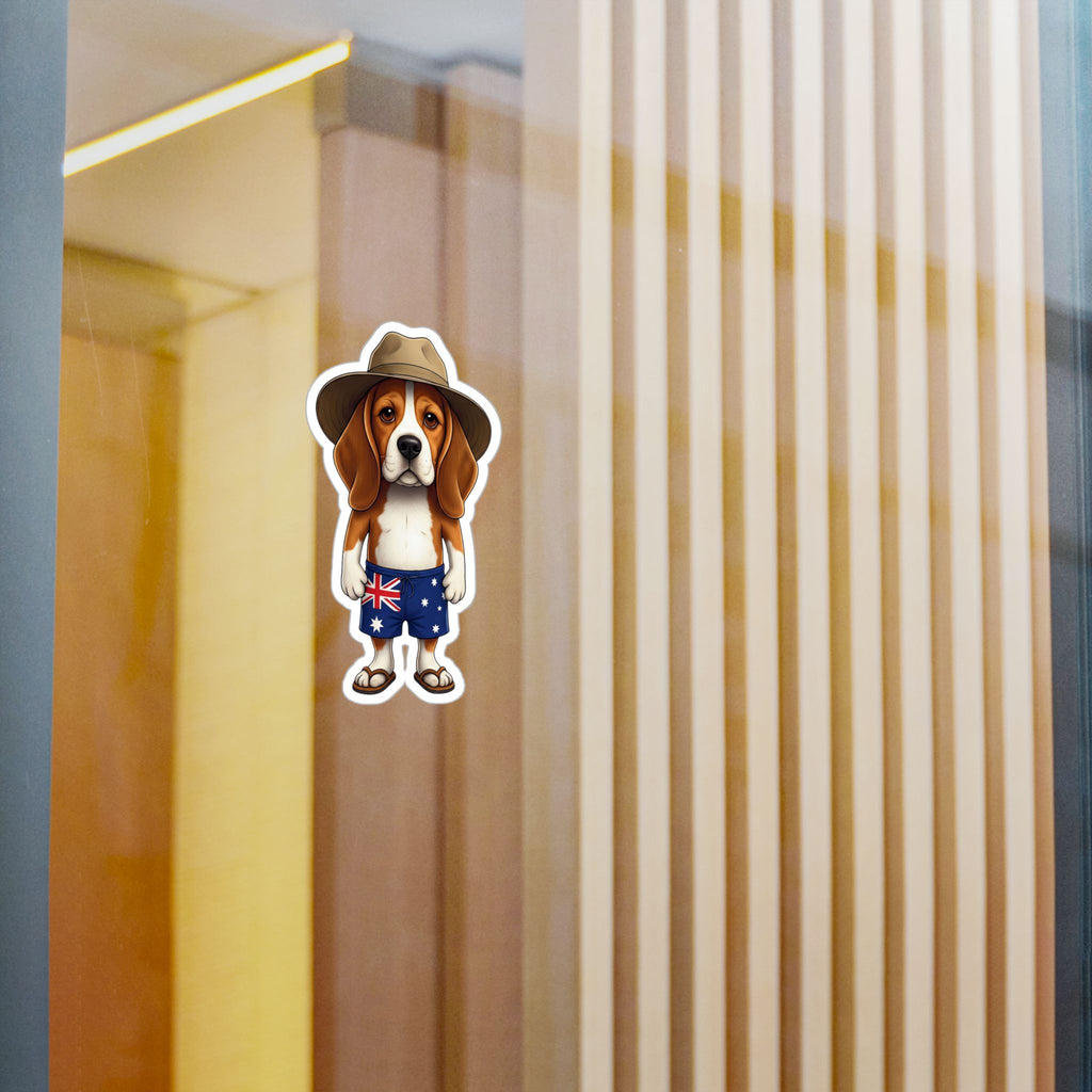 Beagle Aussie Flag Sticker - Kiss-Cut Vinyl Decal