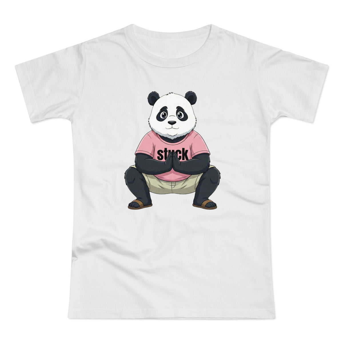 Stuck Panda Graphic T-Shirt – Zen Yoga Malasana Squat Tee