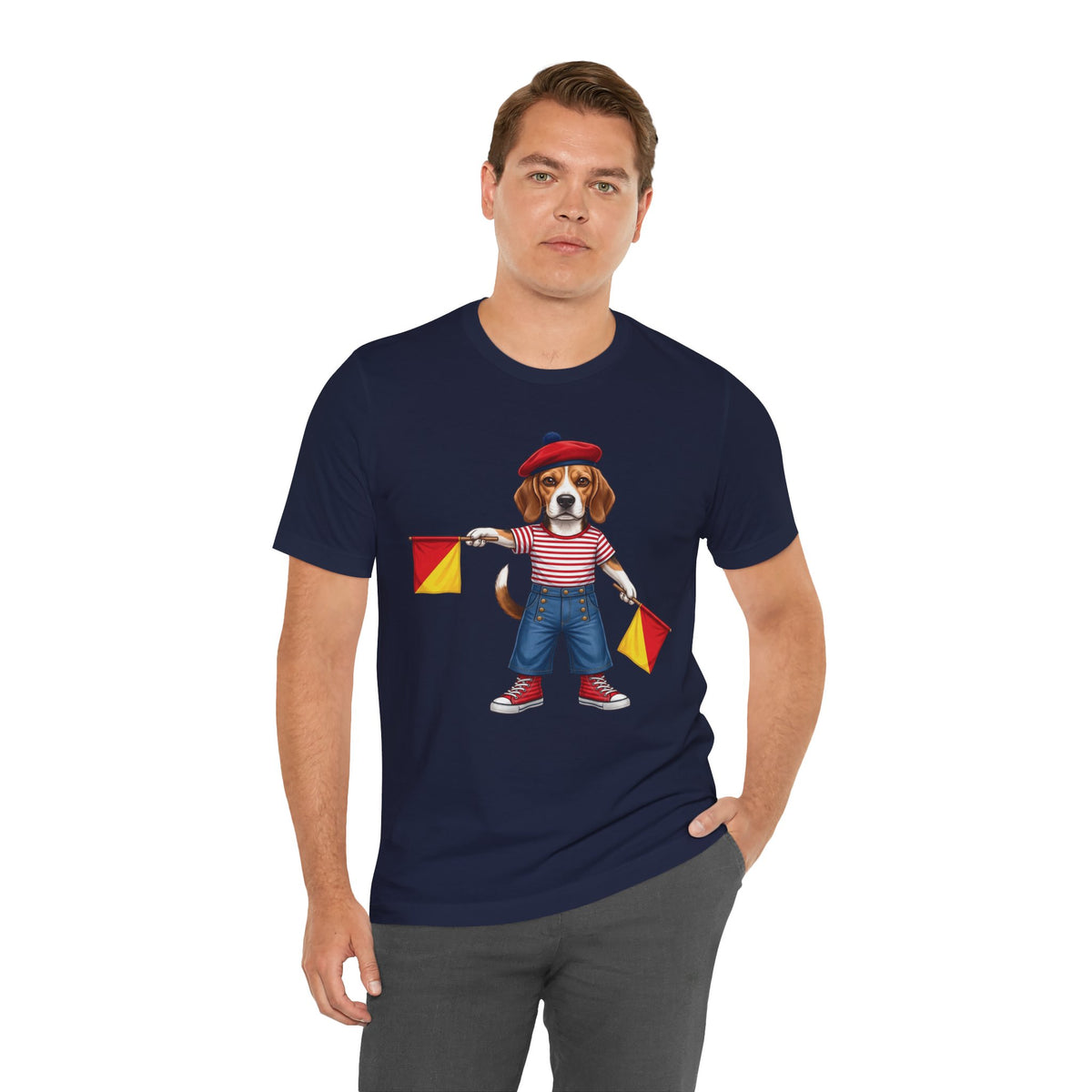 Beagle Semaphore Dog Unisex Tee Letter S — Dispatches from Australia