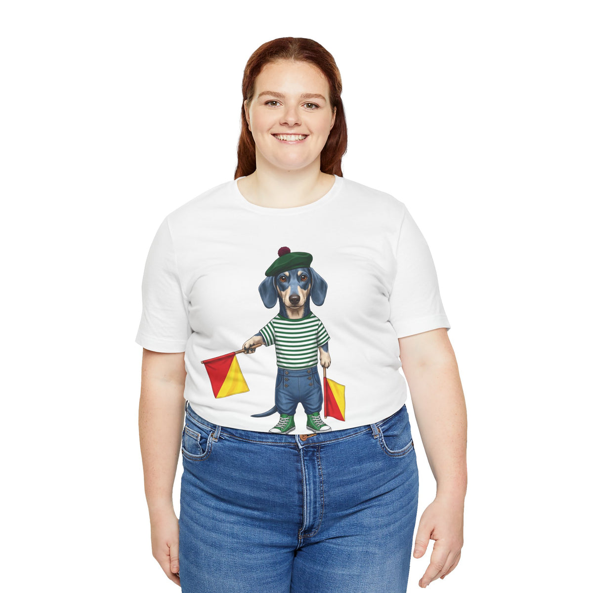 A is for Ayers Rock: Blue Dachshund Semaphore Graphic Tee