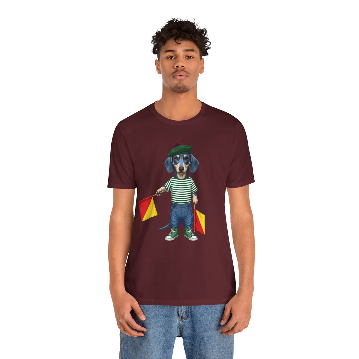 A is for Ayers Rock: Blue Dachshund Semaphore Graphic Tee