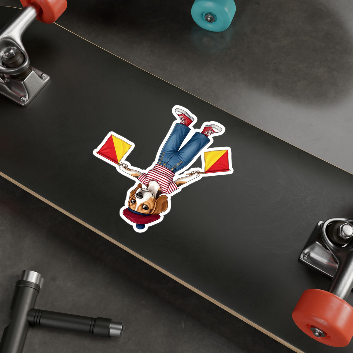 Semaphore Beagle ‘M’ Kiss-Cut Vinyl Sticker | Dispatches from Australia