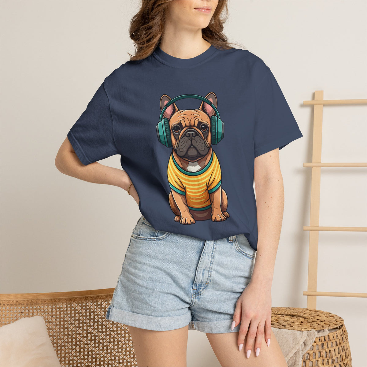 Unbothered Beats  - The Retro French Bulldog Tee