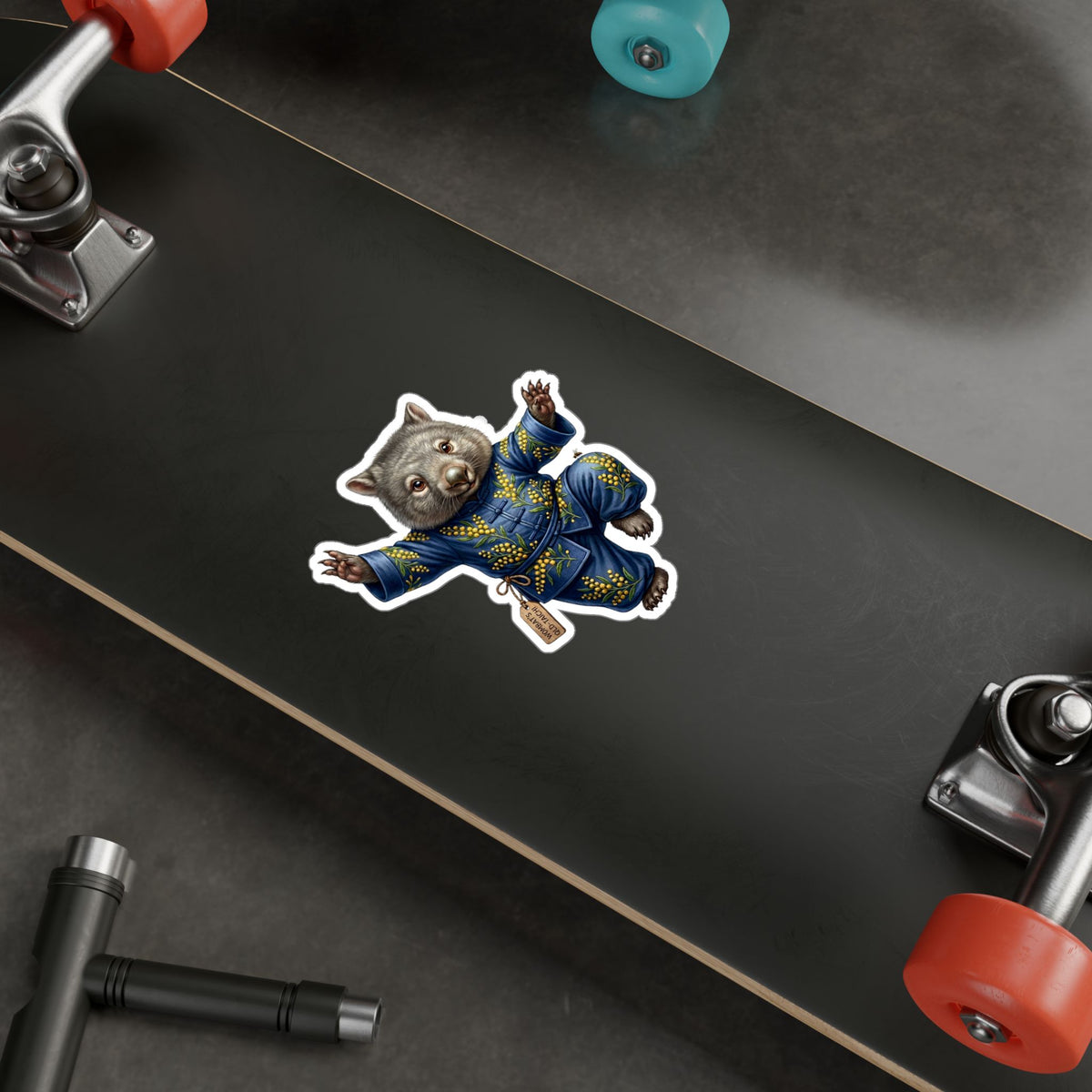 Wombat Tai Chi Artist Vinyl Sticker — Cute Kung Fu Animal Kiss-Cut Decal