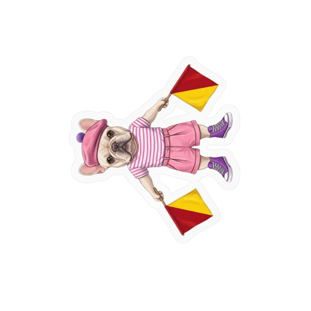 Semaphore Frenchie ‘A’ Kiss-Cut Vinyl Sticker | Wild Follies: Dispatches from Australia